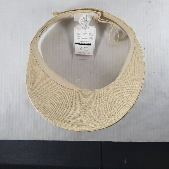 J.Crew Packable Straw Visor Velcro Closure Summer Resort Tennis Golf Hat OS - Picture 4 of 6